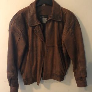 Michael Hoban North Beach Leather Vintage 80's Calfskin Bomber Jacket, Size M